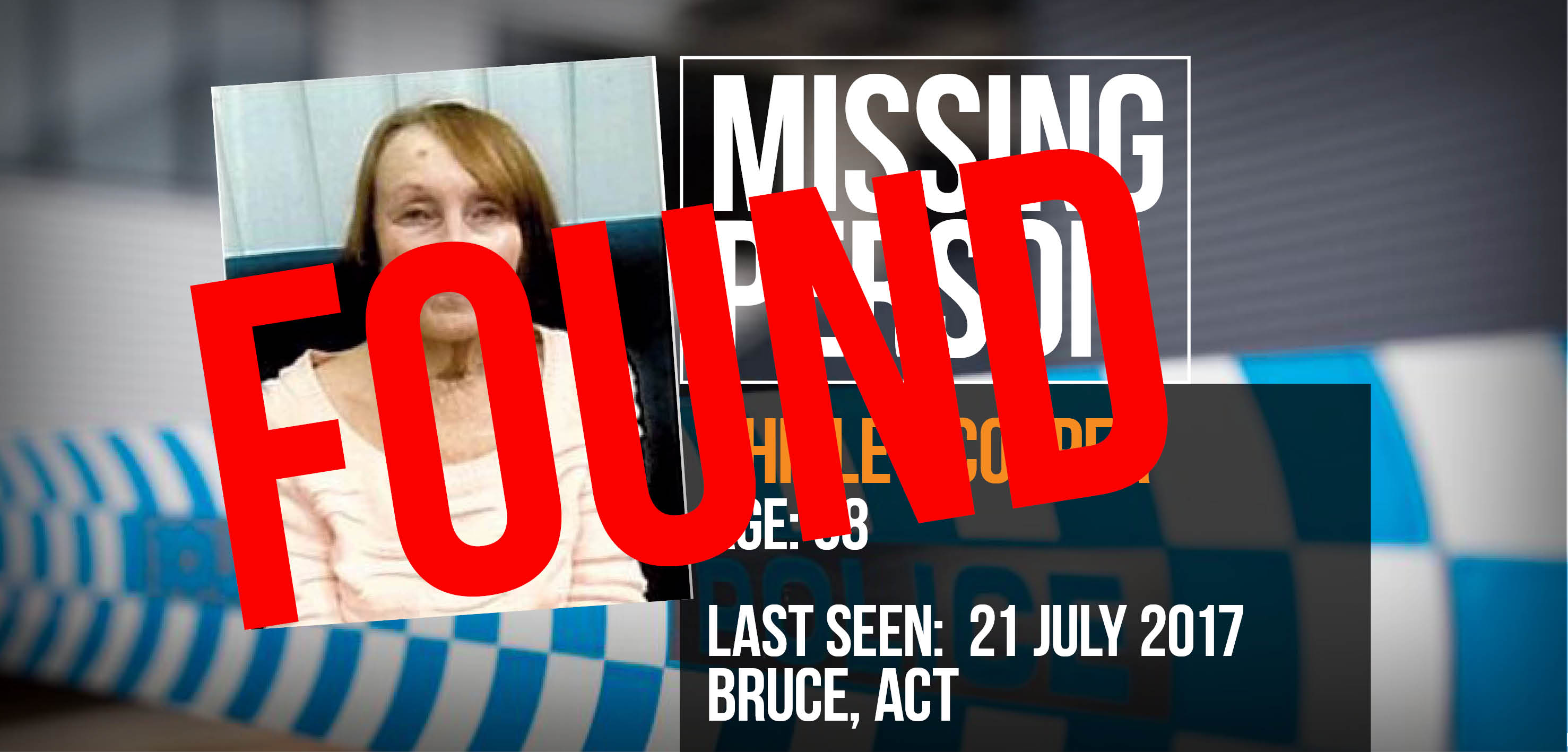 Update Missing Woman Found Act Policing Online News 